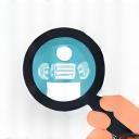 Review and assessment icon - magnifying glass